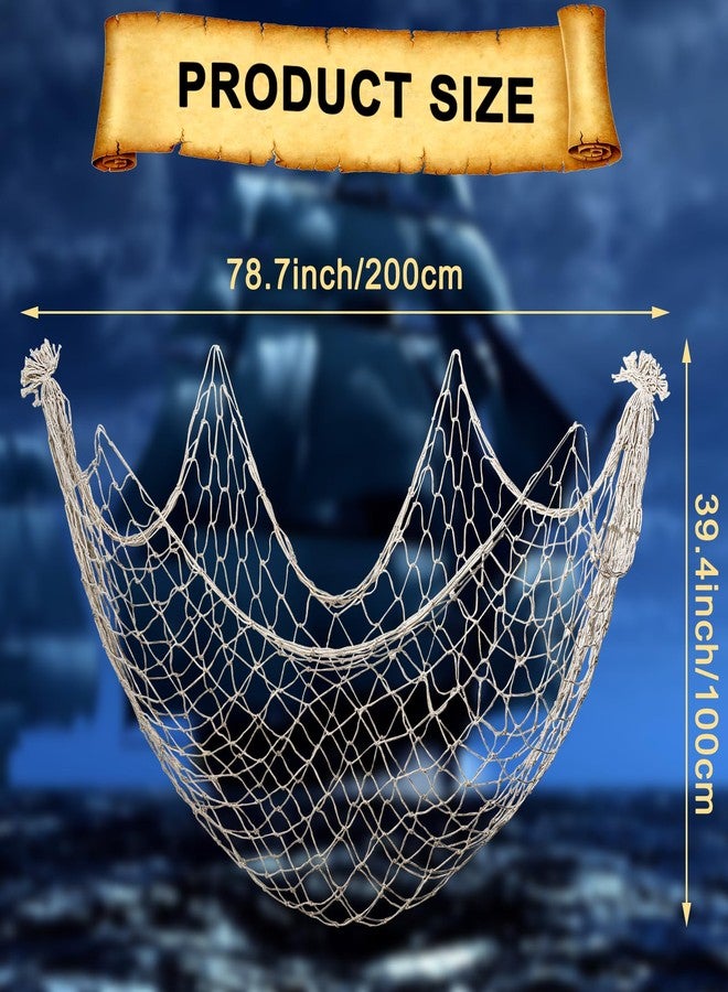 DingCo Natural Cotton Fish Net for Decorations, 79 x 39 Inch - Pirate, Hawaiian & Nautical Theme Party Decor (1 Pack) - Image 2